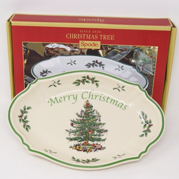 Spode Christmas Tree Merry Christmas Serving Tray Plate Dish Bowl New Holiday - Picture 2 of 13